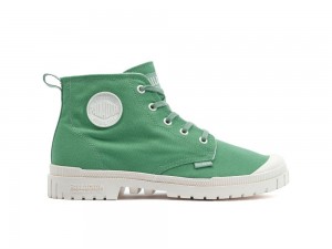 Vintage Green Women Palladium PAMPA SP20 HI CANVAS High Tops Shoes USA | AUI-863719